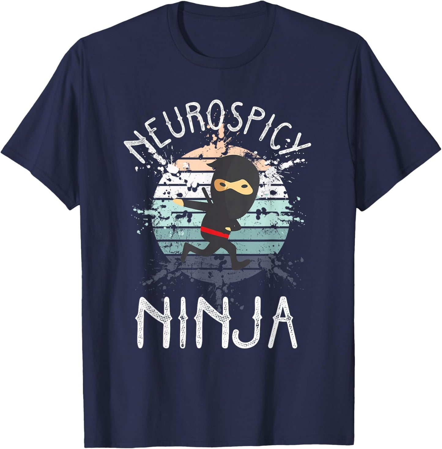 Neurospicy Ninja Autism Awareness Neurodiverse ADHD Kids ASD T-Shirt - T-Shirt | Navy
