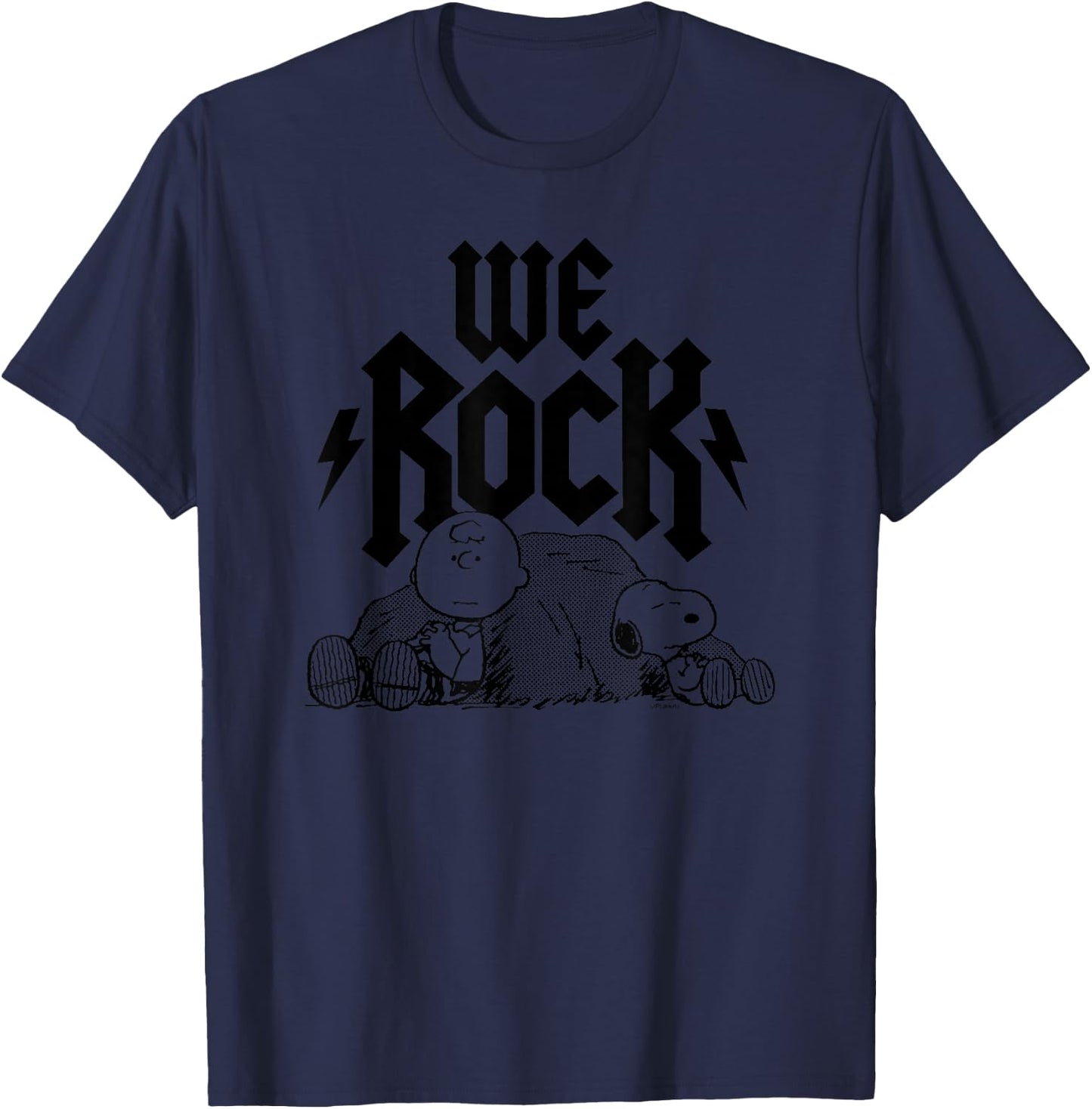 Peanuts - We Rock Charlie Brown and Snoopy T-Shirt - T-Shirt | Navy