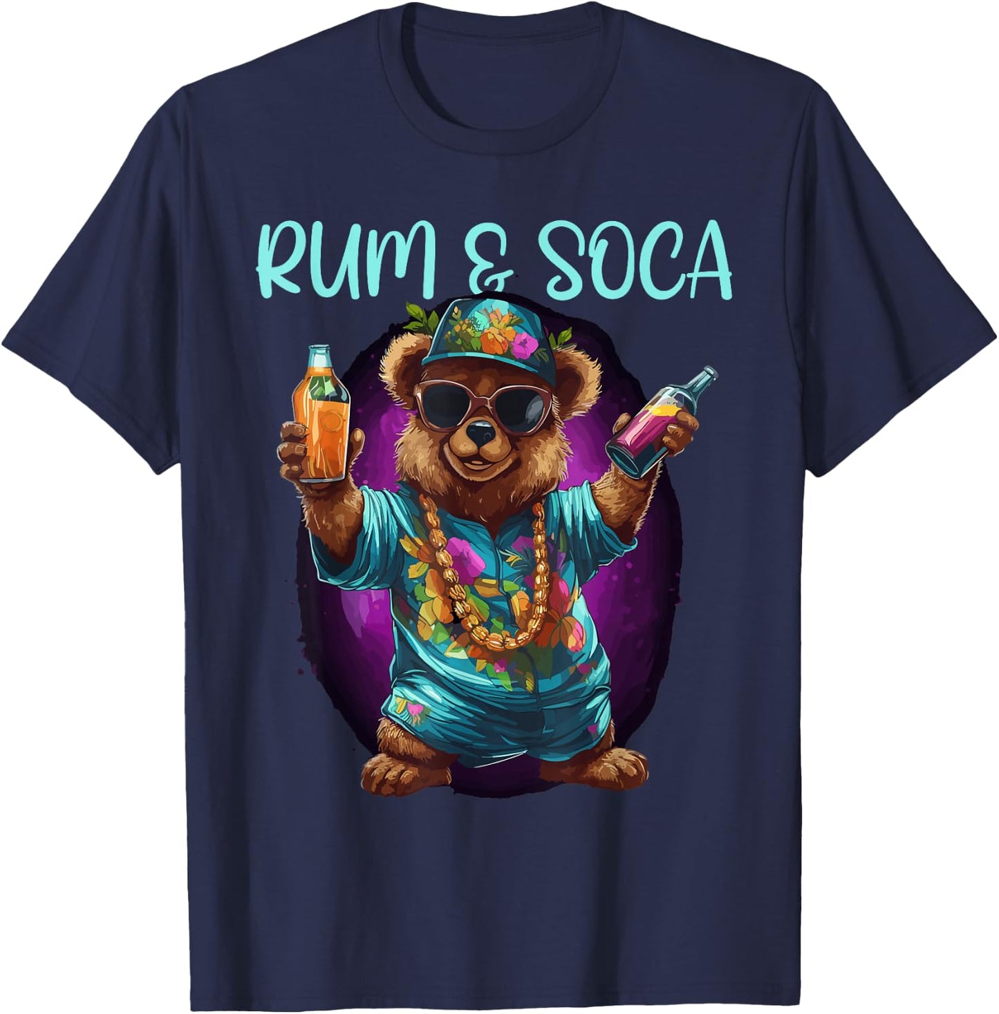 Rum And Soca, Soca Fans, Caribbean Carnival Party, Men T-Shirt - T-Shirt | Navy