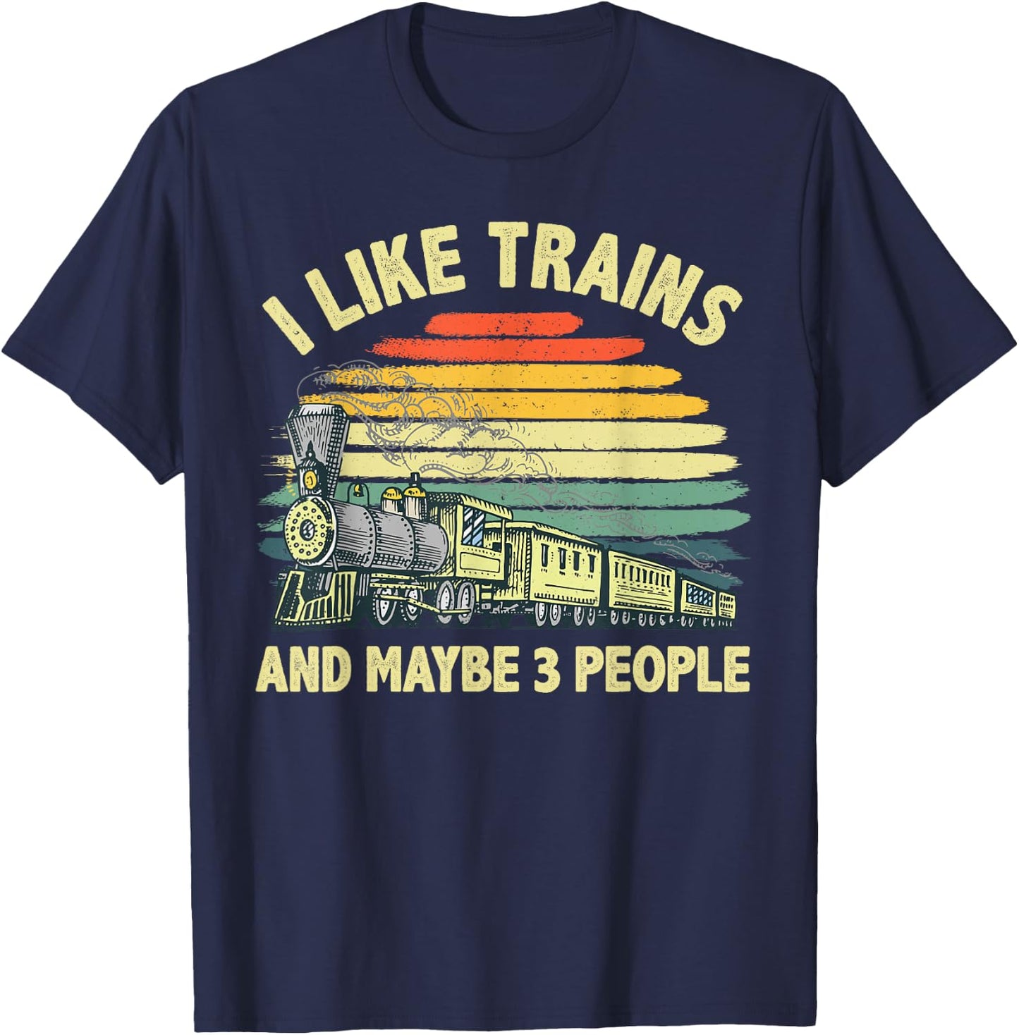Cool Train Art Women Train Collector Railroad Worker Small T-Shirt - T-Shirt | Navy