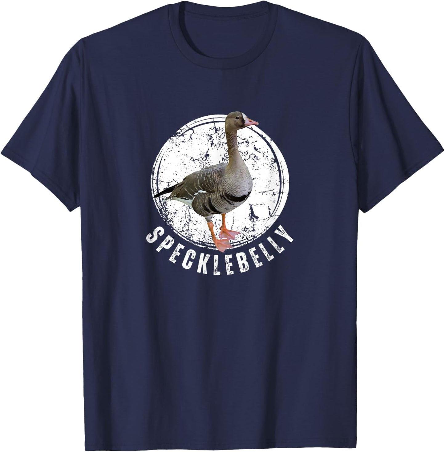 Specklebelly Goose Shirt Goose Hunting Speck White Front T-Shirt - T-Shirt | Navy