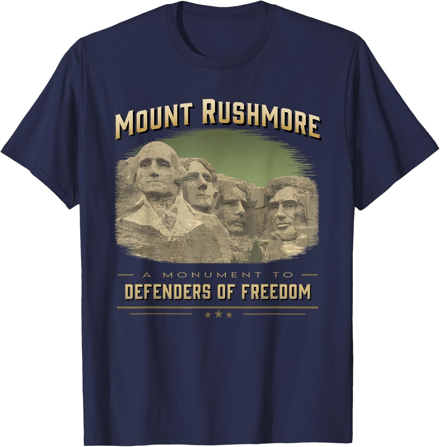 Mount Rushmore Defenders of Freedom South Dakota USA T-Shirt - T-Shirt | Navy