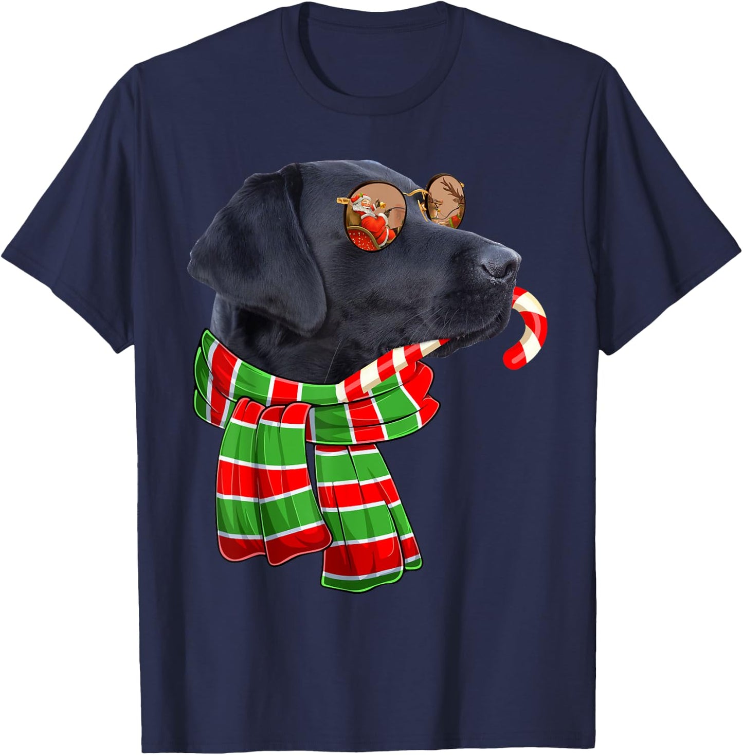 Black Lab Labrador Dog Owners Christmas Xmas Holiday Party T-Shirt - T-Shirt | Navy