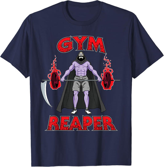 Gym Reaper - Swole Grim Reaper Halloween Gym Lifting Workout T-Shirt - T-Shirt | Navy