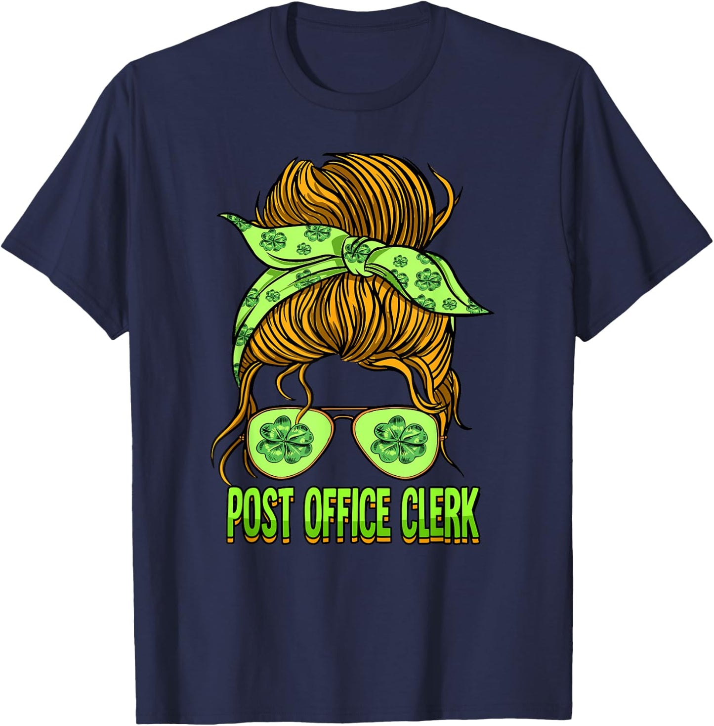 St Patricks Day Post Office Clerk T-Shirt - T-Shirt | Navy