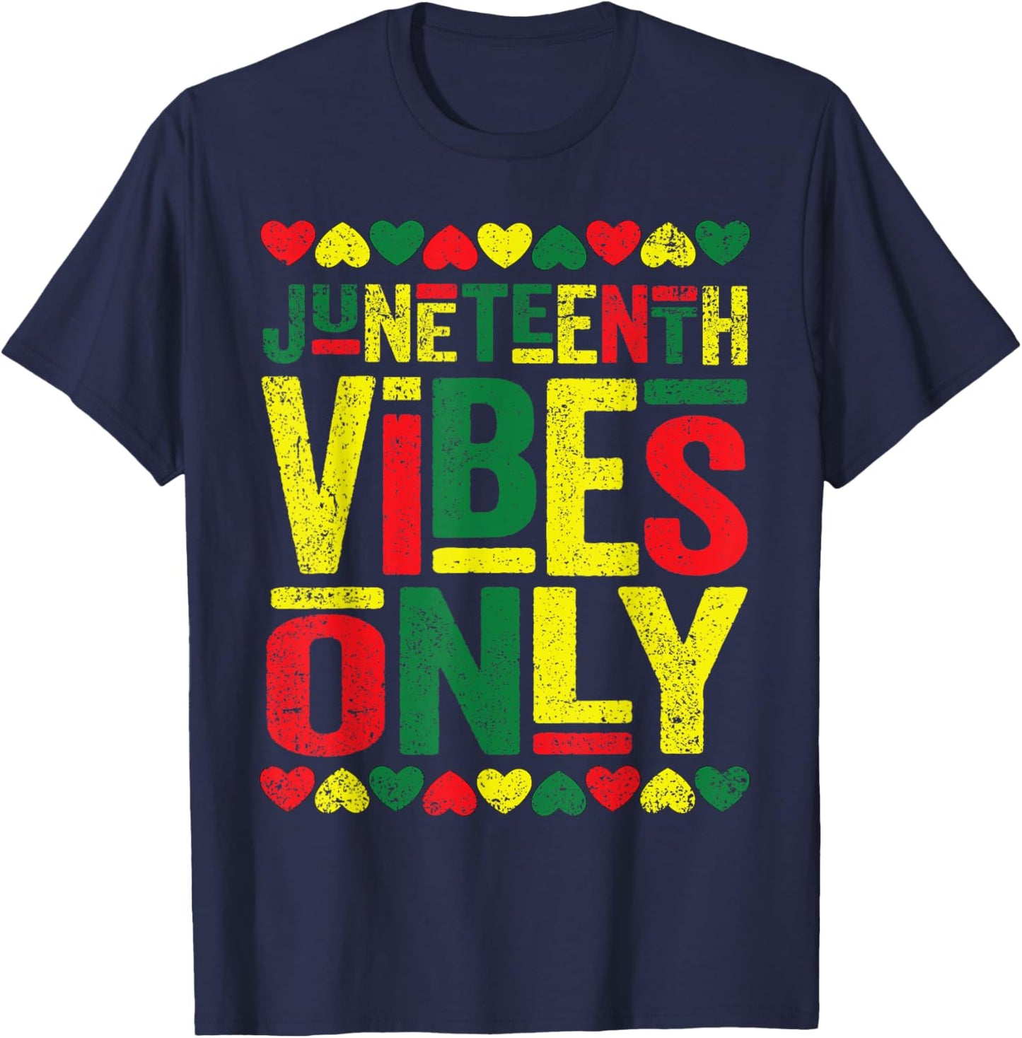 Juneteenth Cool Vibes Black History African American T-Shirt - T-Shirt | Navy