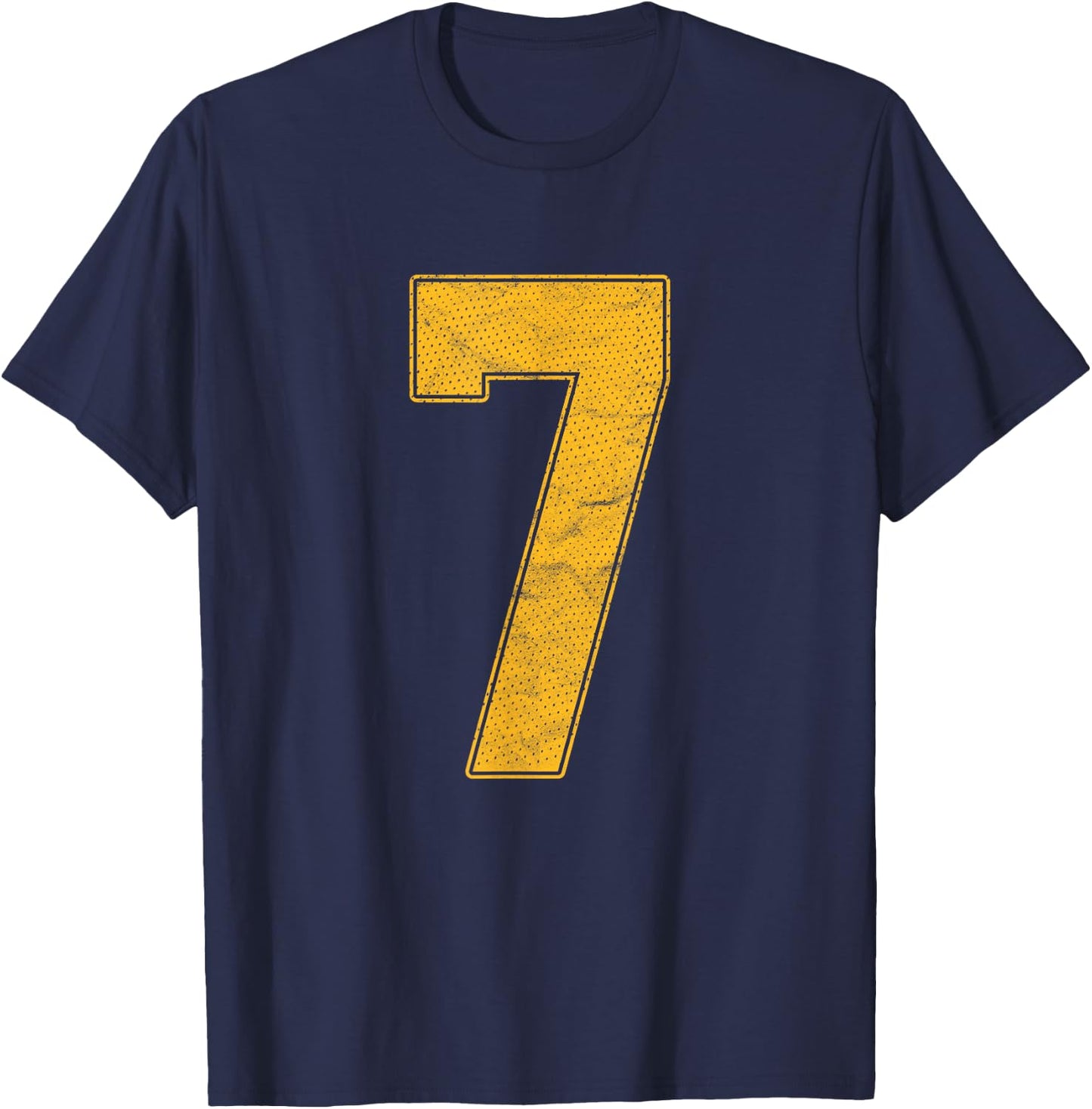 Number 7 Numbered Uniform Sports Team Jersey 7th Birthday T-Shirt - T-Shirt | Navy