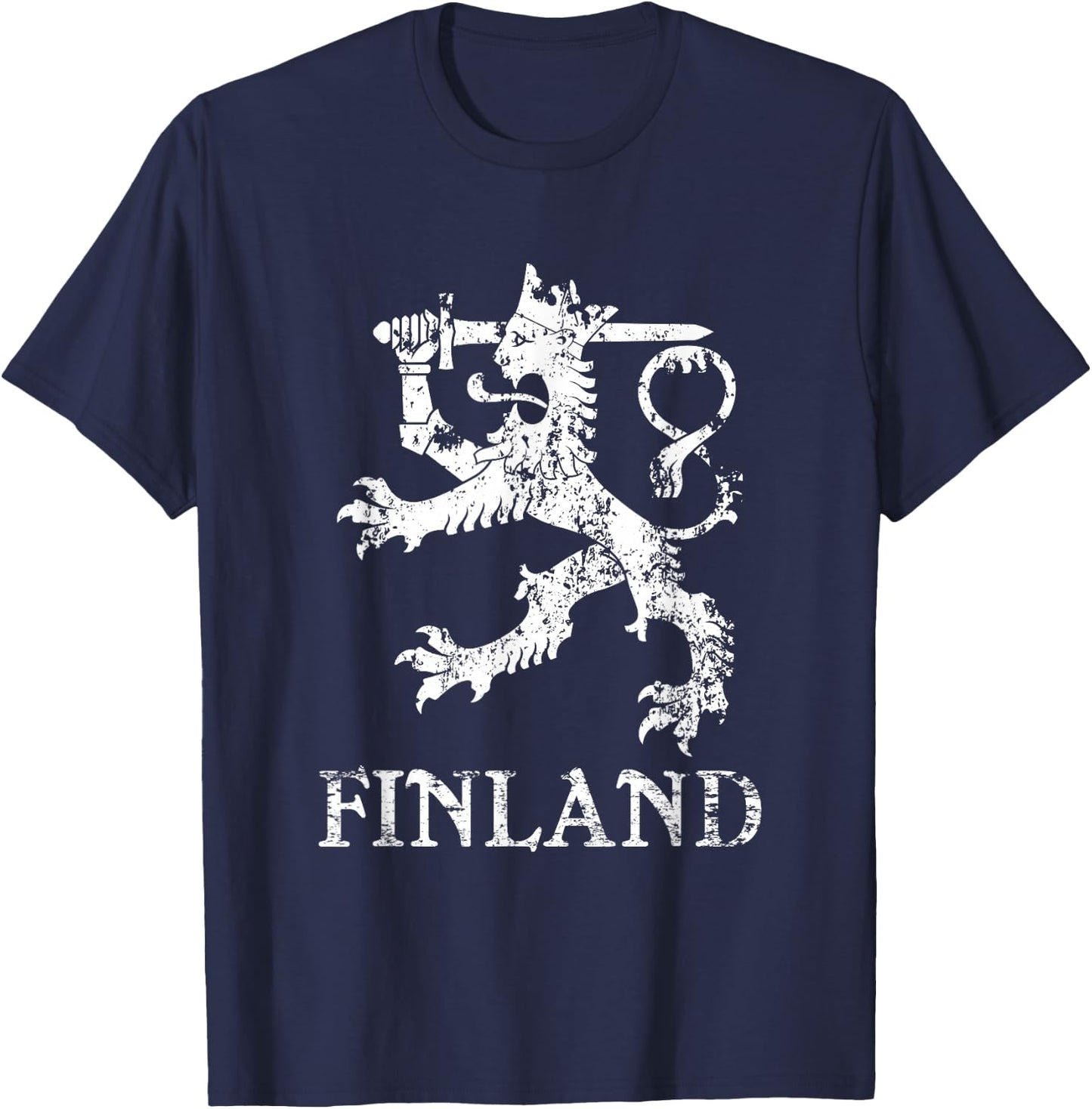 Finland Lion Symbol Finnish Pride T-Shirt - T-Shirt | Navy