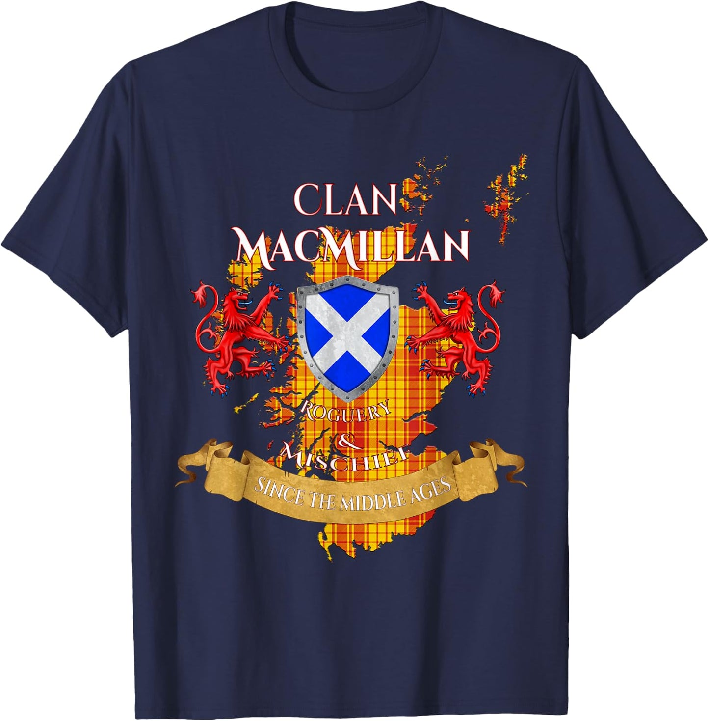 MacMillan Scottish Family Clan Middle Ages Mischief T-Shirt - T-Shirt | Navy