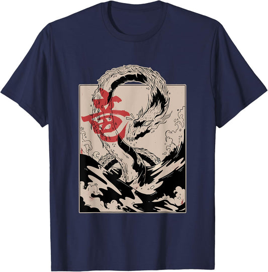 Vintage Japannese Dragon T-Shirt - T-Shirt | Navy