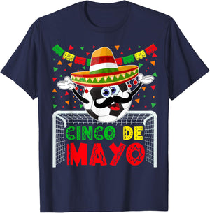 Cinco de Mayo Soccer Mexican Party for Kids boys girls T-Shirt - T-Shirt | Navy