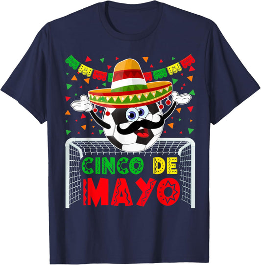 Cinco de Mayo Soccer Mexican Party for Kids boys girls T-Shirt - T-Shirt | Navy