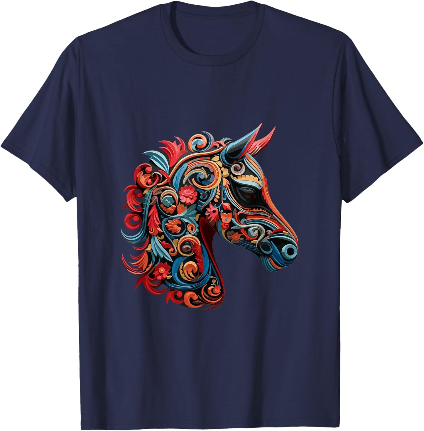 Dia De Los Muertos Day Of The Dead Halloween Horse T-Shirt - T-Shirt | Navy