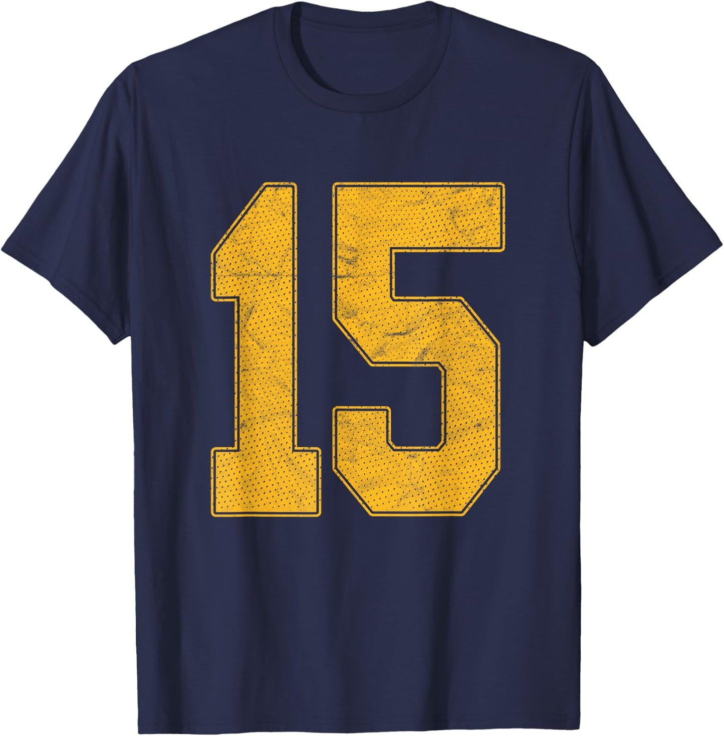 Number 15 Numbered Uniform Sports Team Jersey 15th Birthday T-Shirt - T-Shirt | Navy