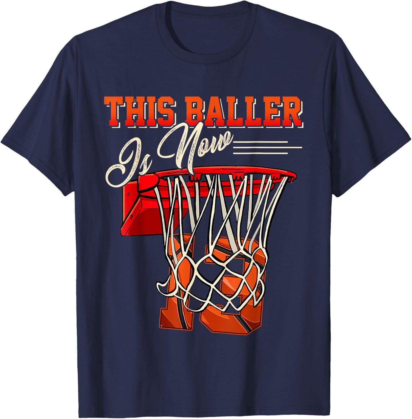 13th Birthday Shirt For Boy Basketball 13 Years Old Kid Gift T-Shirt - T-Shirt | Navy