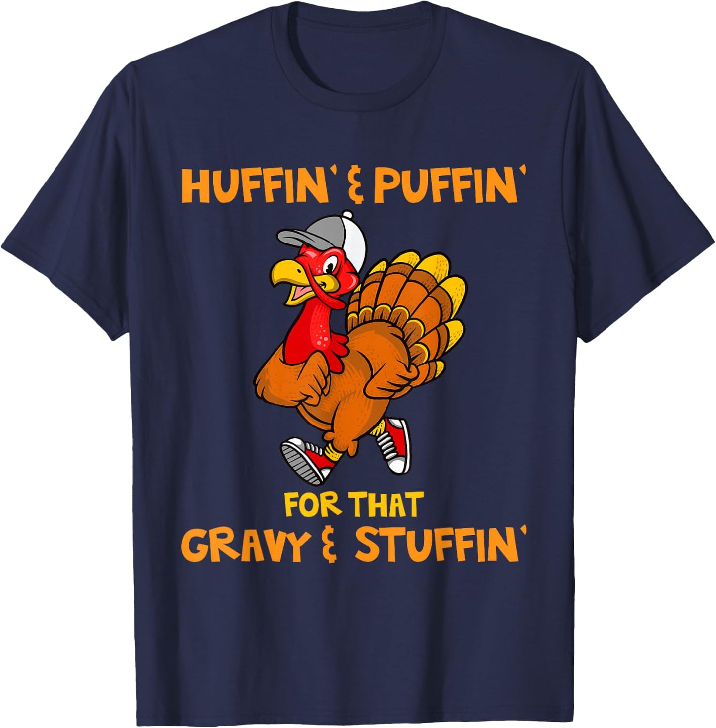 Turkey Marathon Turkey Trot shirt Huffin Puffin Turkey Trot T-Shirt - T-Shirt | Navy