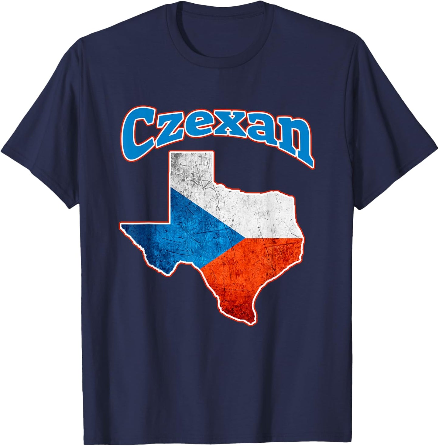 Texas For Funsies and Gifts Czexan Czech Heritage Texas Roots T-Shirt - T-Shirt | Navy
