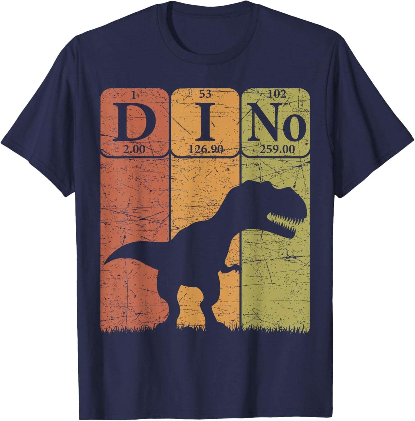 Dinosaur Periodic Table Elements T Rex Dino Paleontologist T-Shirt - T-Shirt | Navy