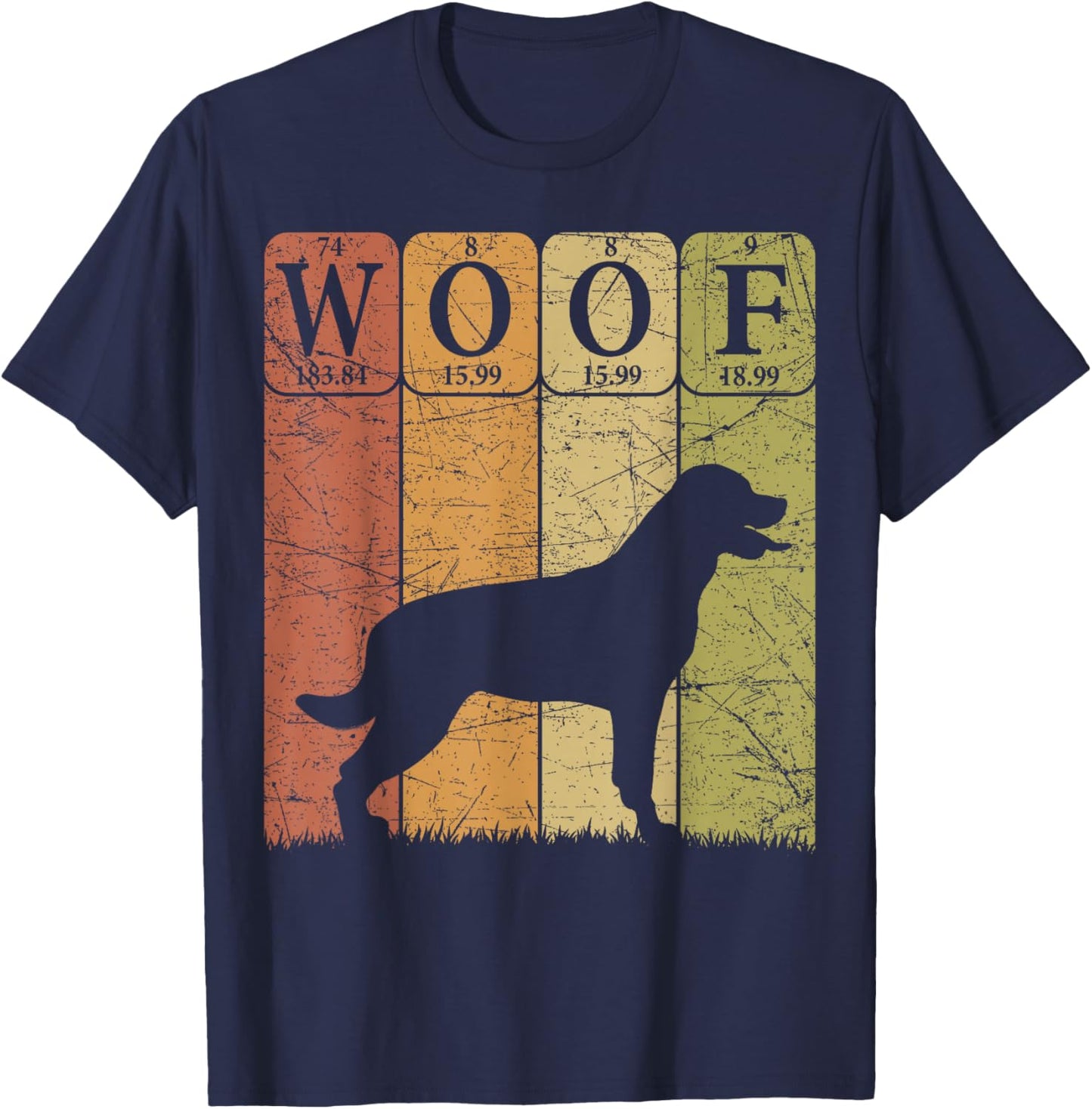 Rottweiler Dog Periodic Table Elements Dog Lover Funny Woof T-Shirt - T-Shirt | Navy