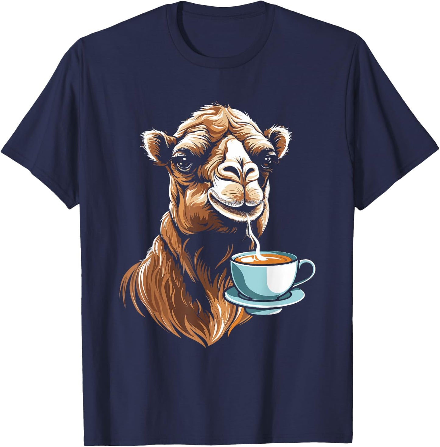 Camel Coffee - Camelhump Dromedary Camelid Cameldae Camel T-Shirt - T-Shirt | Navy