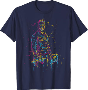 colorful Strongman Bodybuilding Gym Weightlifting workout T-Shirt - T-Shirt | Navy