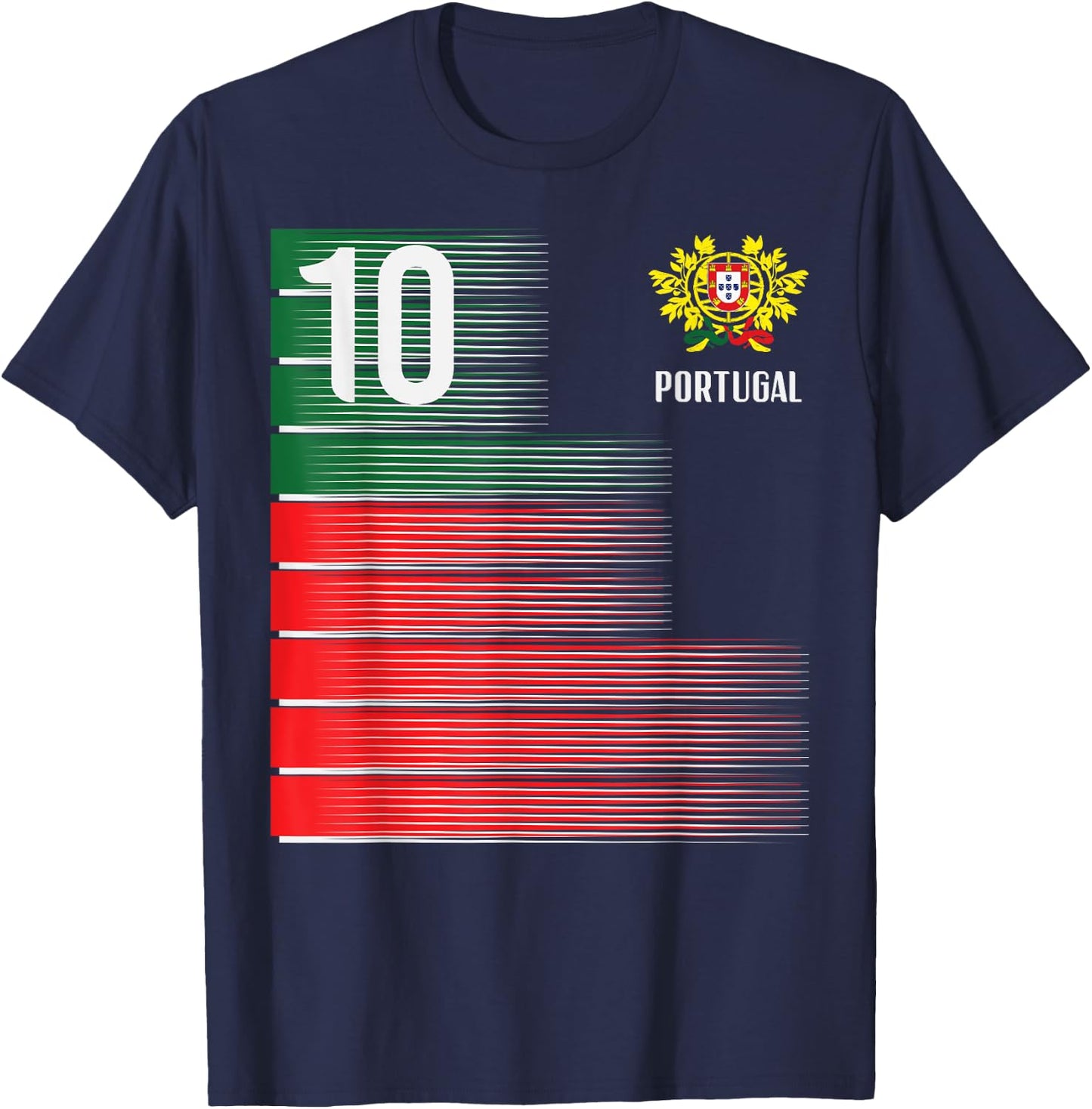 Portugal Number 10 Portuguese Soccer Fan Men Women Kids Boys T-Shirt - T-Shirt | Navy