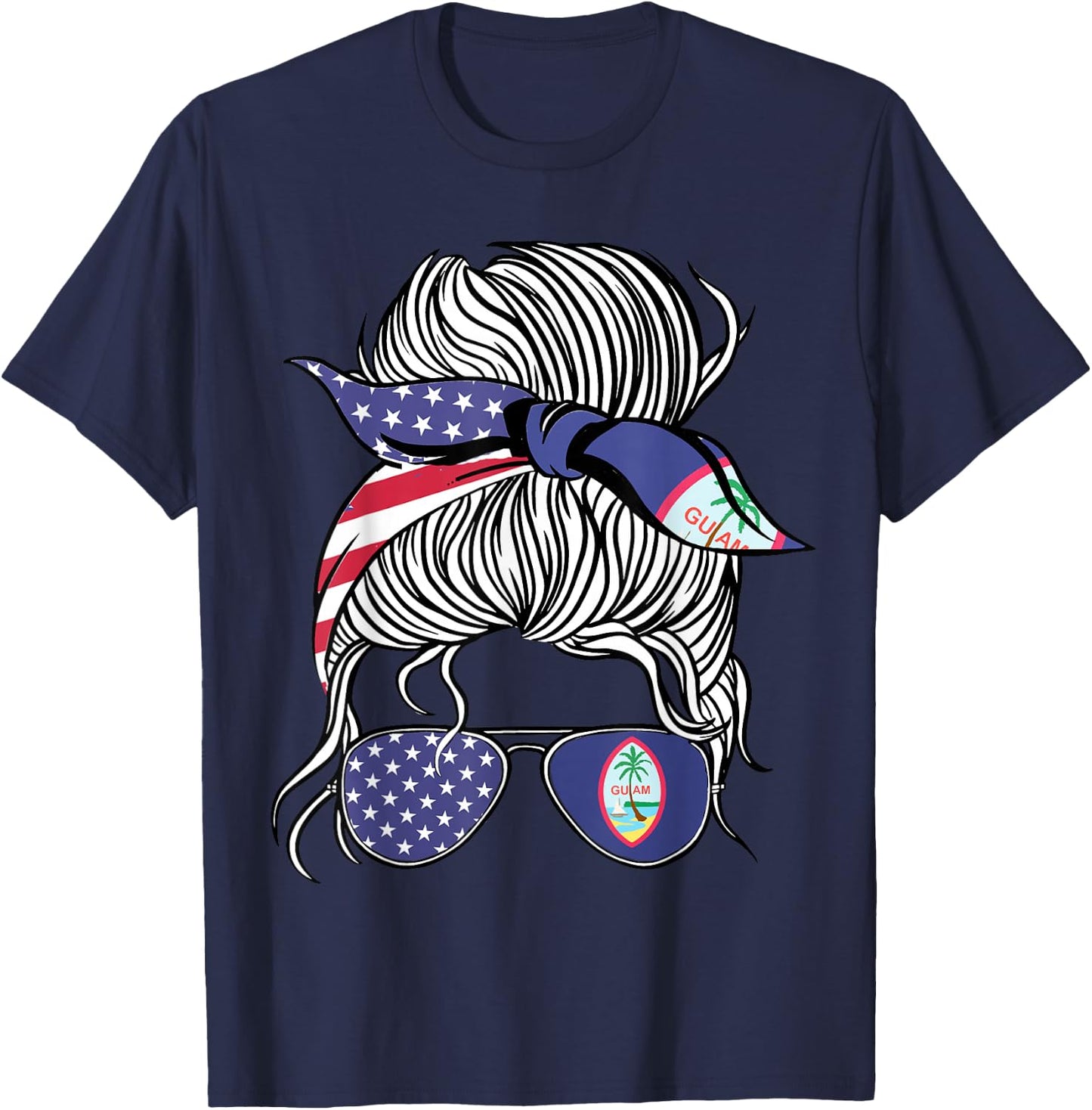 Guamanian American Patriot Grown Proud Women Girl Flag T-Shirt - T-Shirt | Navy