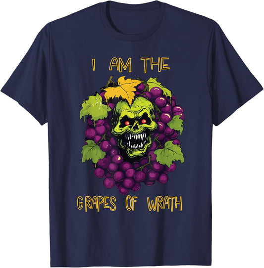 The Grapes of Wrath Halloween Costume Shirt Funny Wine Pun T-Shirt - T-Shirt | Navy