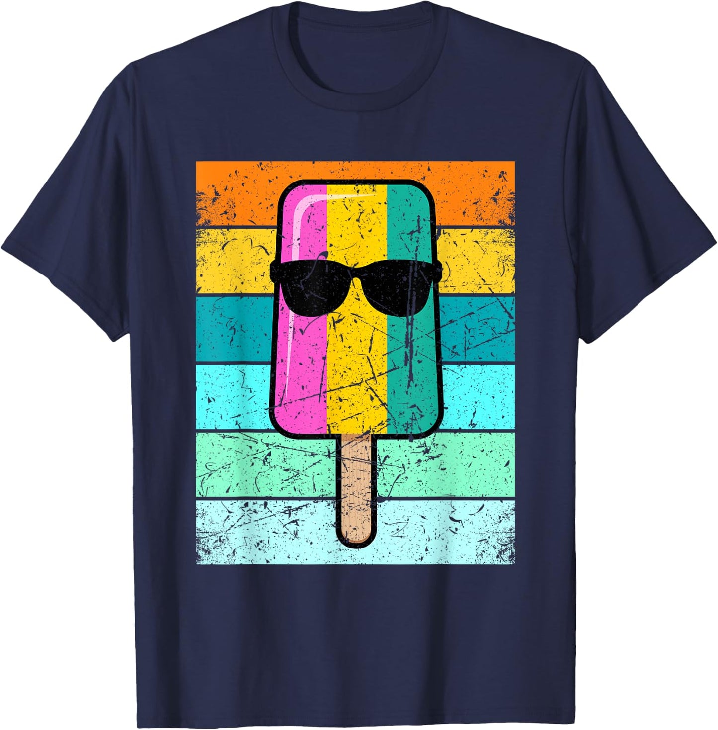 Summer Popsicle Shirt Funny Ice Cream Beach Pool Party T-Shirt - T-Shirt | Navy