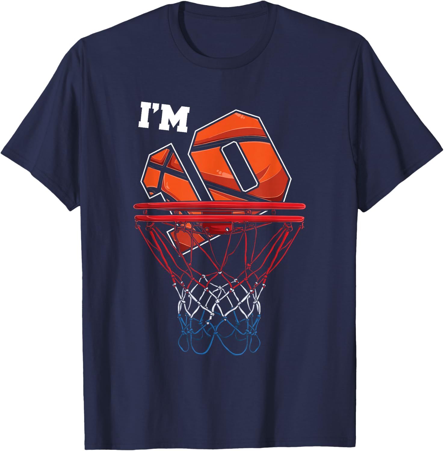 I'm 10 Years Old Basketball Net Ball Game Gift Birthday Gift T-Shirt - T-Shirt | Navy