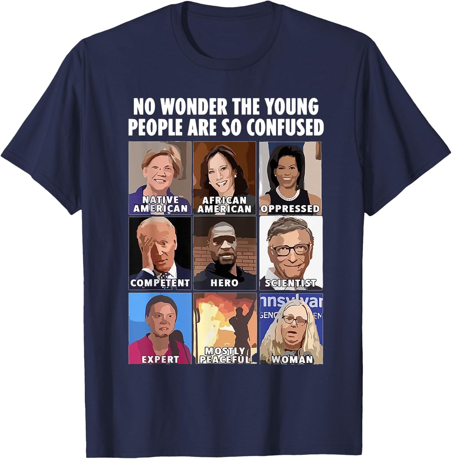 No Wonder The Young People Are So Confused T-Shirt - T-Shirt | Navy