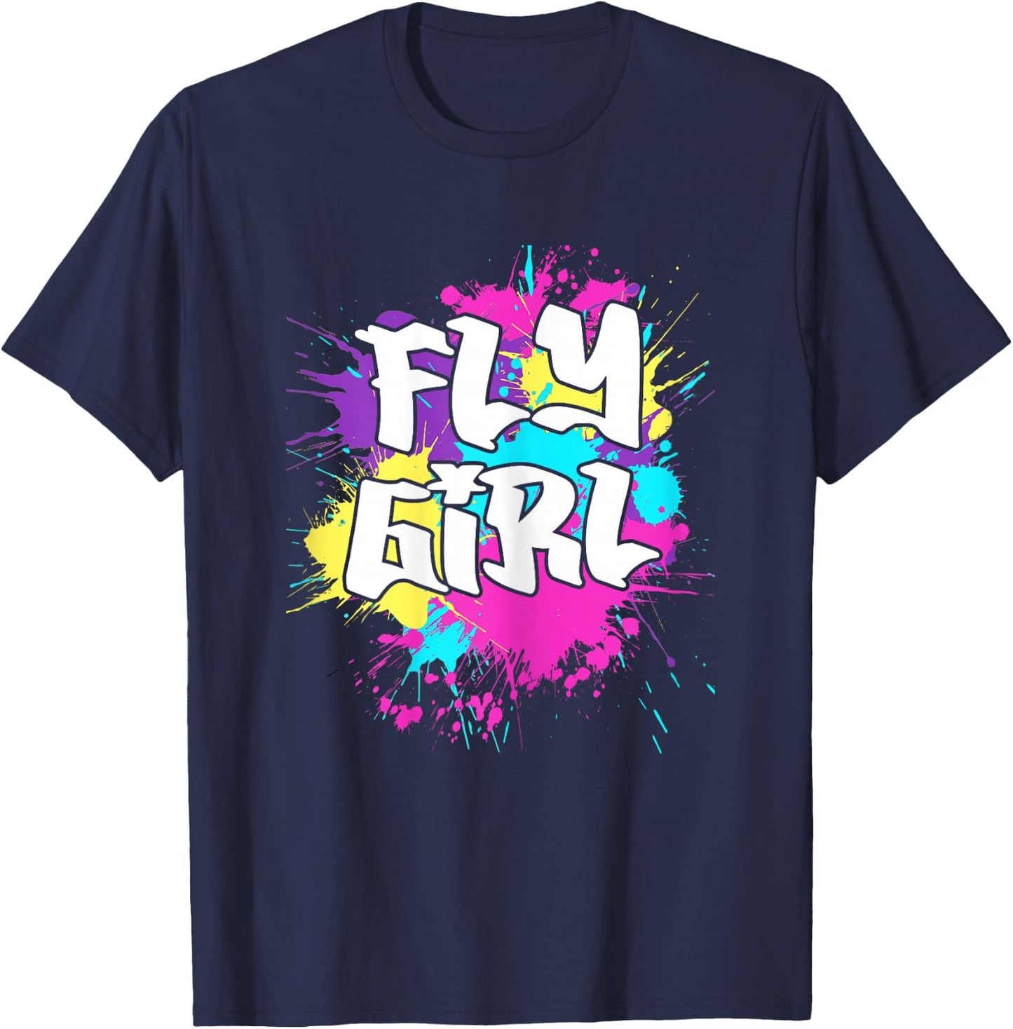 Fly Girl Hip Hop 80s 90s cassette B-girl T-Shirt - T-Shirt | Navy