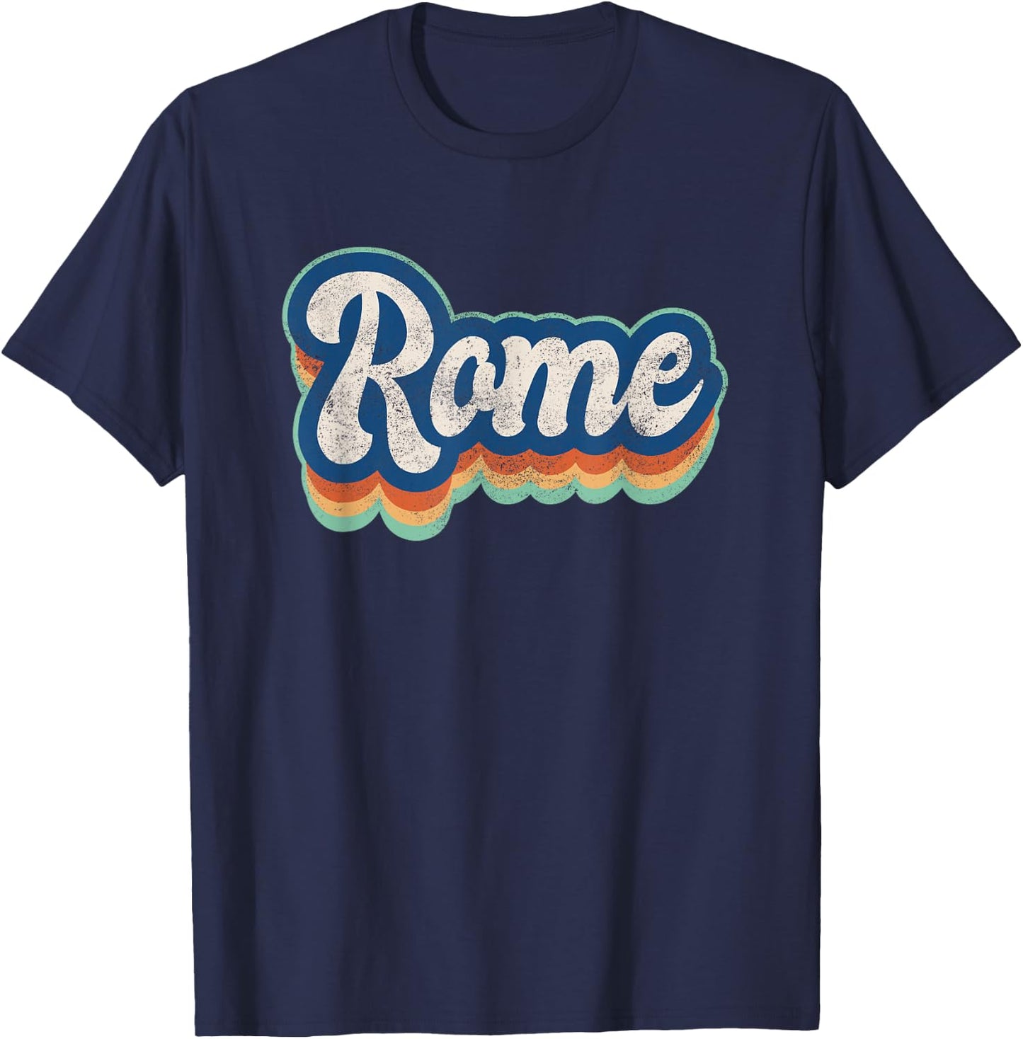 Rome First Name Boy Vintage Style 70s 80s Personalized T-Shirt - T-Shirt | Navy