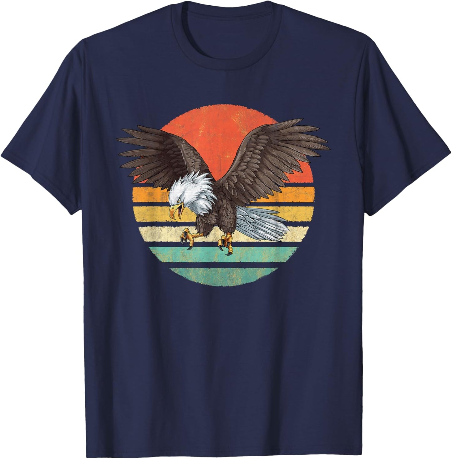 Bald Eagle Men Women Retro Vintage Bald Eagle T-Shirt - T-Shirt | Navy