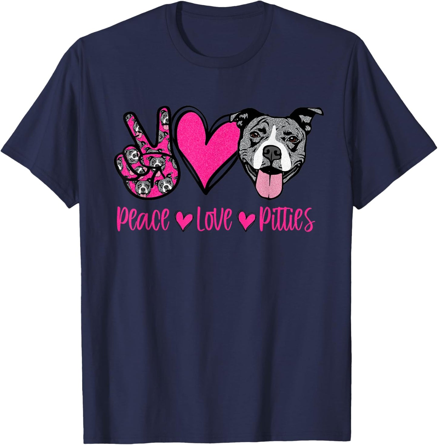 Pit Bull Lives Matter Pittie Puppy Dog Mom Ladies Pitbull Small T-Shirt - T-Shirt | Navy