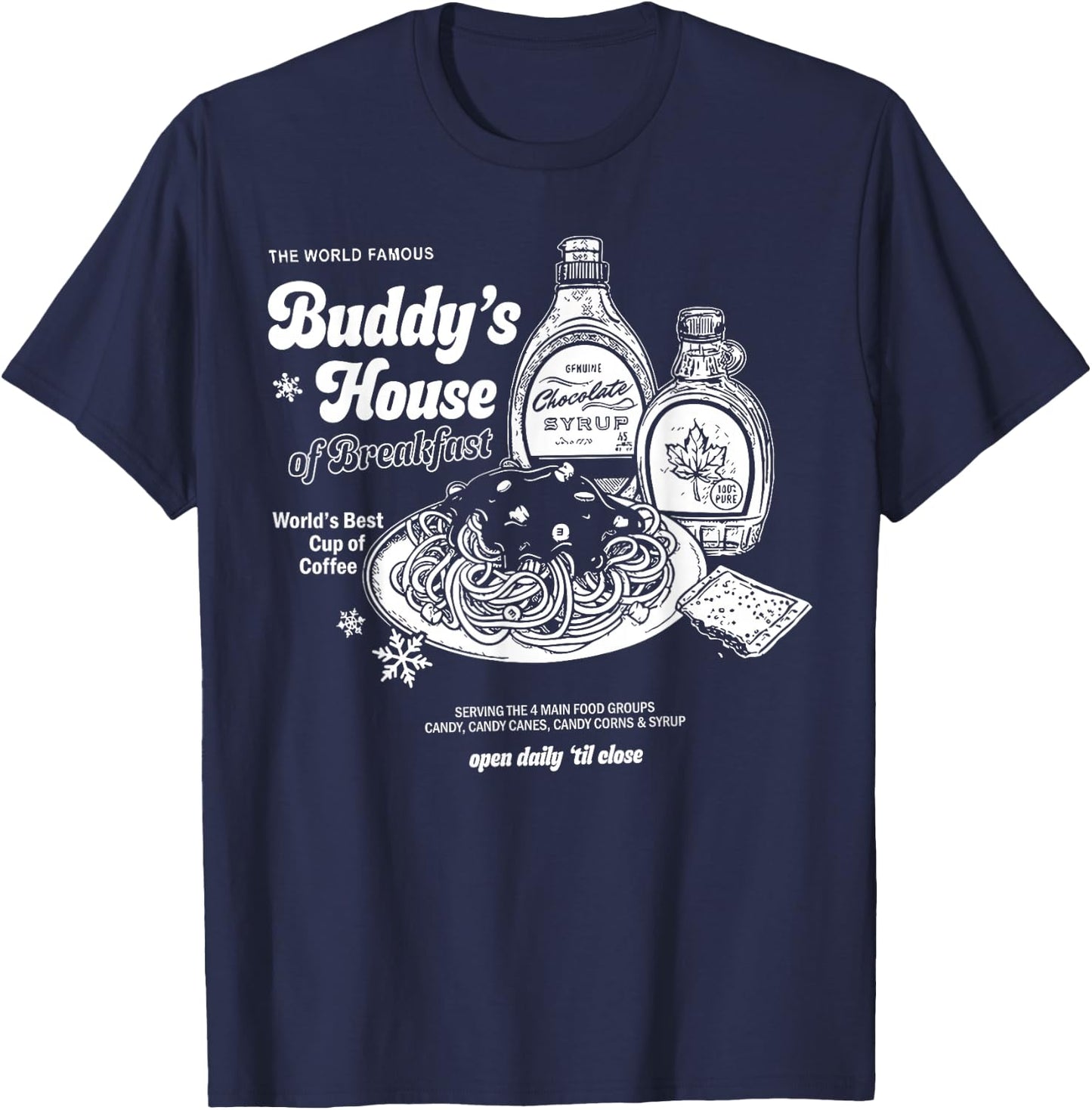 Buddys House of Breakfast Funny Cute Christmas Fitness Gym T-Shirt - T-Shirt | Navy