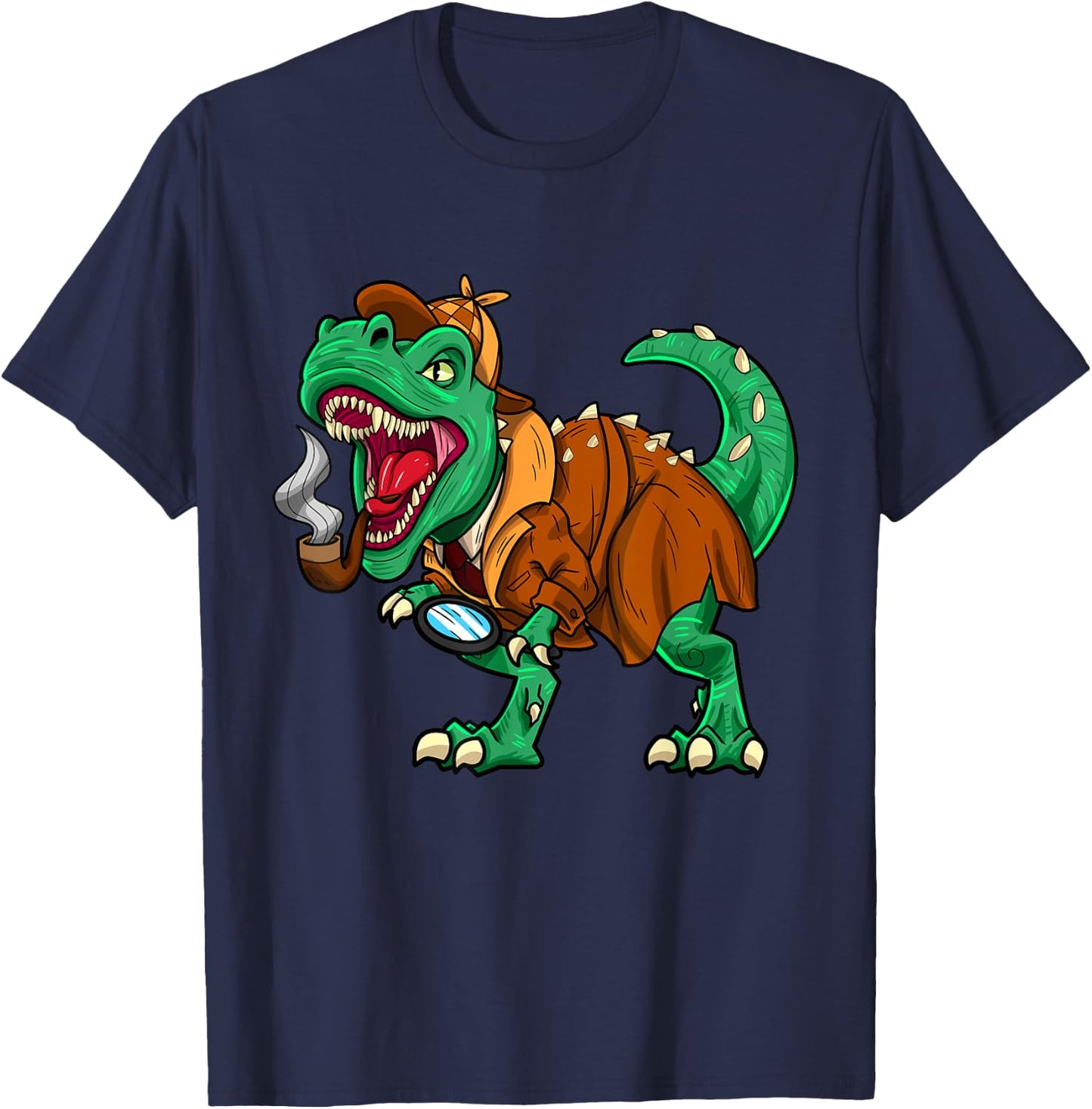 Detective Crew Dinsosaur Undercover Agent T-Rex T-Shirt - T-Shirt | Navy