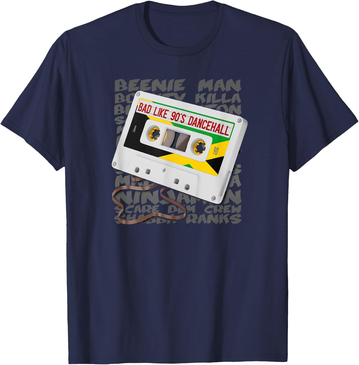 Bad Like 90's Dancehall - Old School Reggae Music Jamaica T-Shirt - T-Shirt | Navy