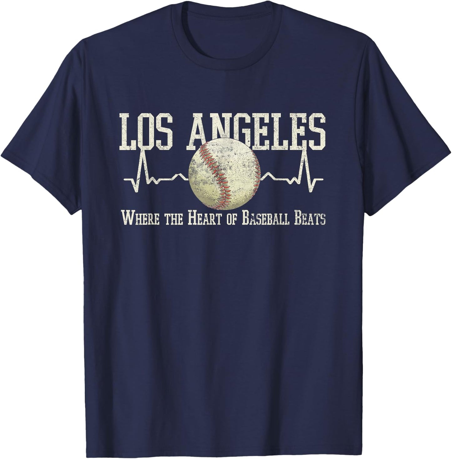 Vintage Baseball Los Angeles Graphic T-Shirt - T-Shirt | Navy