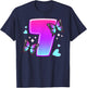 Birthday Girl 7 Years, Butterflies and Number 7 T-Shirt - T-Shirt | Navy