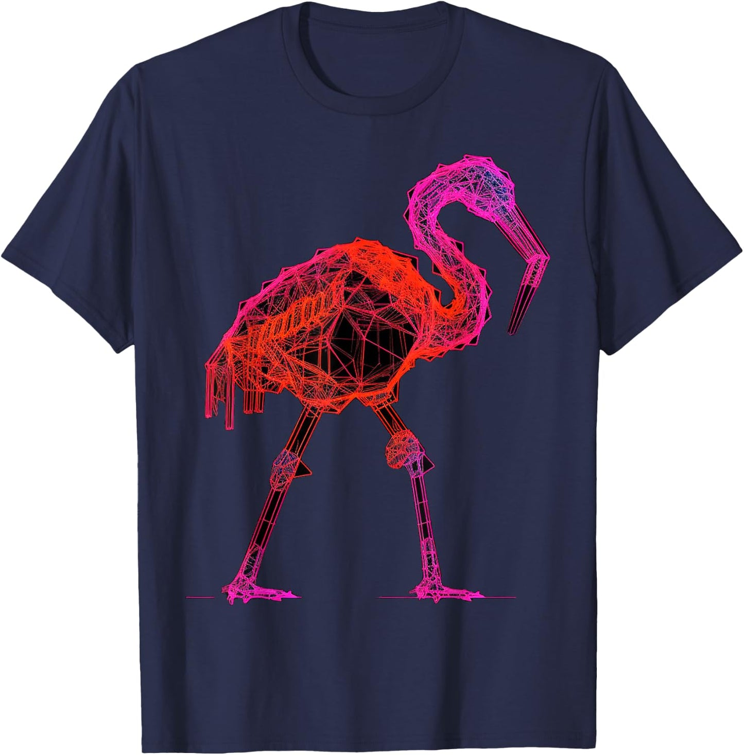 Flamingo Art - Bird Animal Artwork Flamingo T-Shirt - T-Shirt | Navy