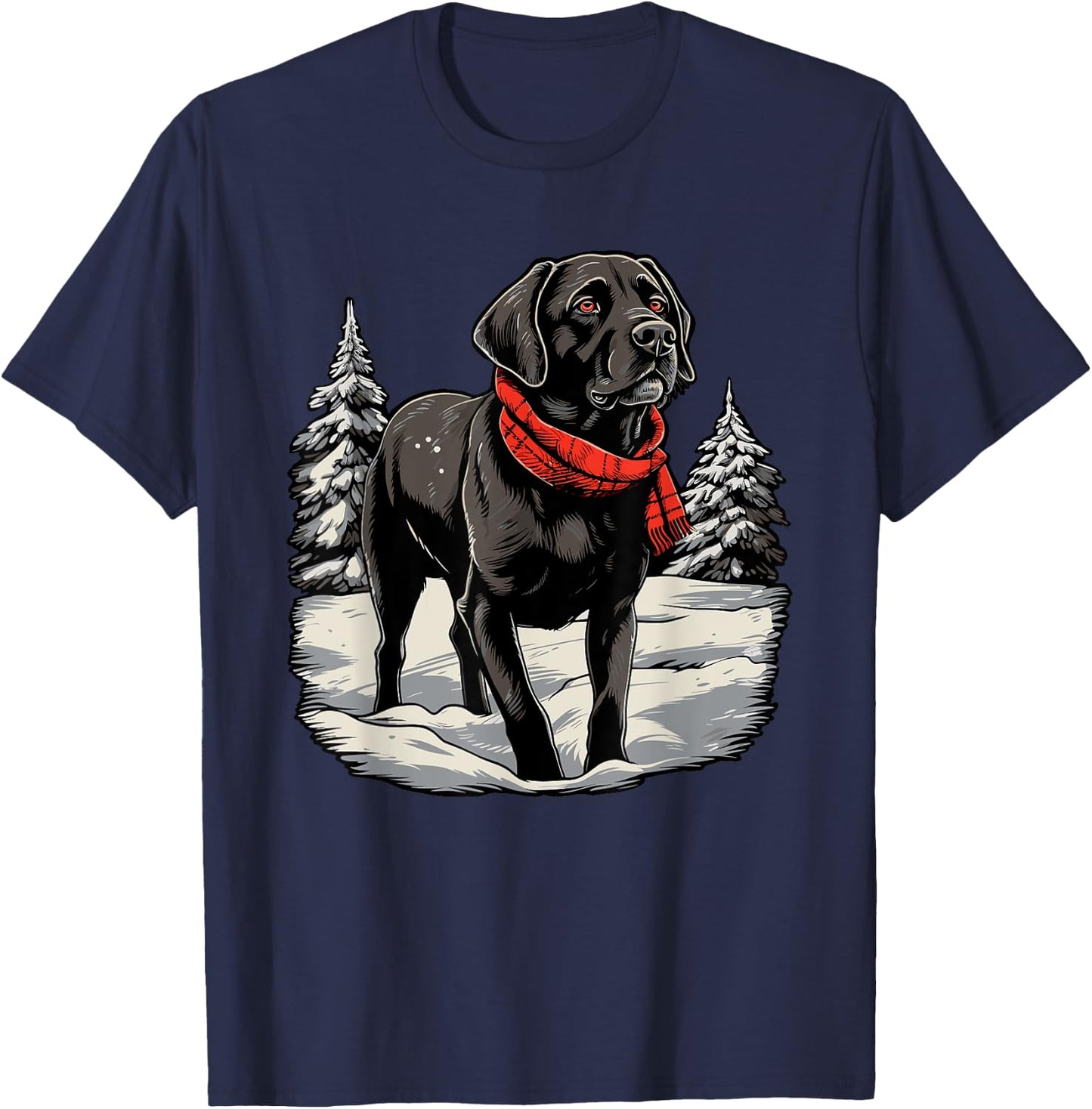 Black Labrador Christmas Santa Hat Xmas Pajama T-Shirt - T-Shirt | Navy