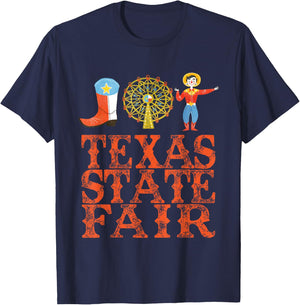 Texas FAIR, State FAIR Cowboy, Ferris Wheel, County FAIR T-Shirt - T-Shirt | Navy