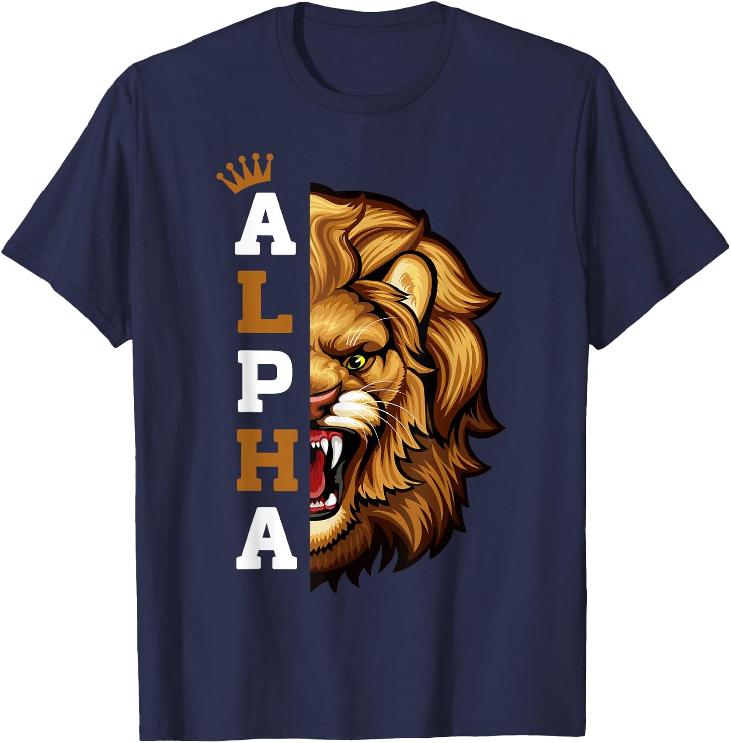 Alpha Male Men Lion T-Shirt - T-Shirt | Navy