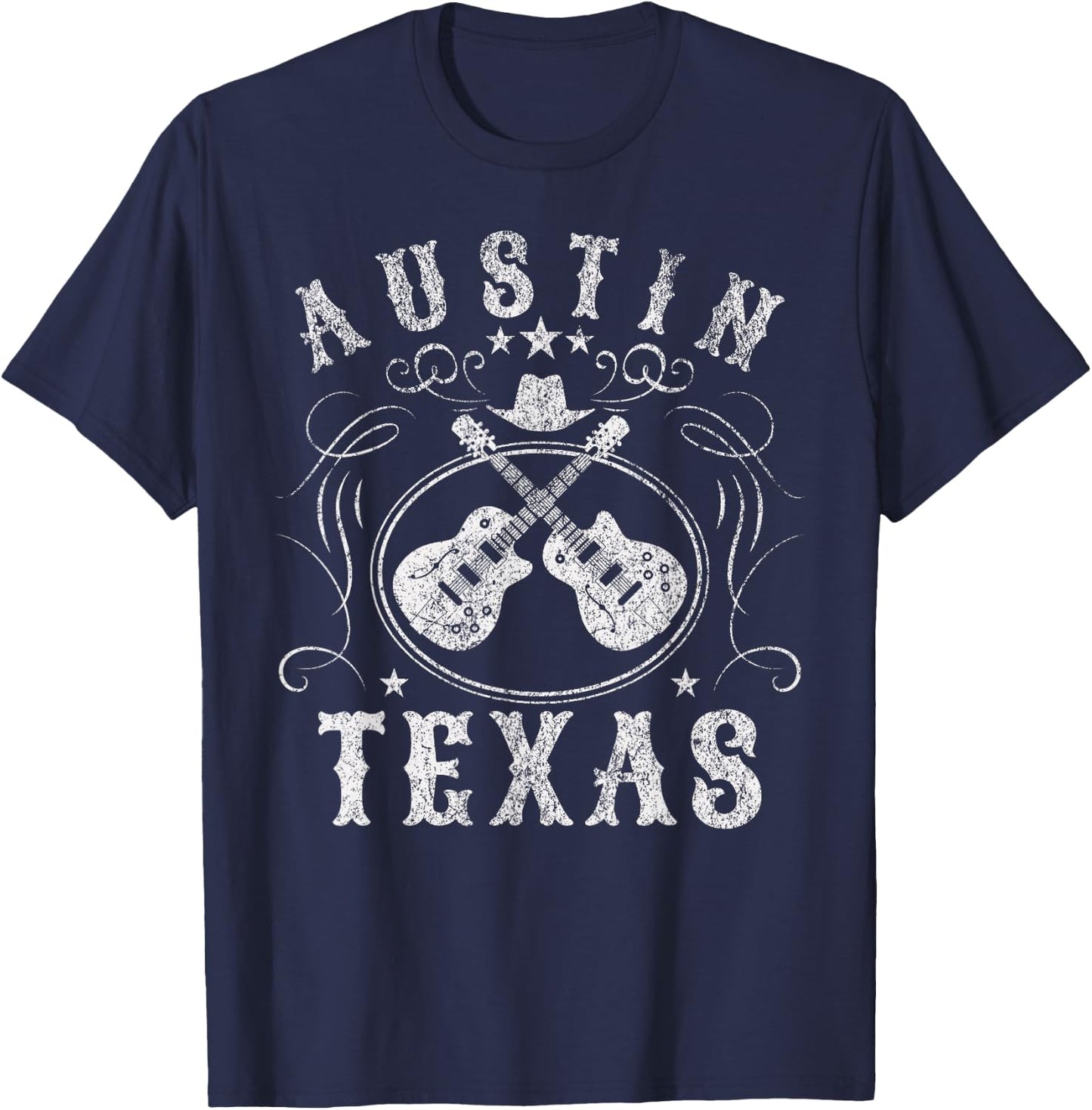Austin Texas Travel Vintage Small T-Shirt - T-Shirt | Navy