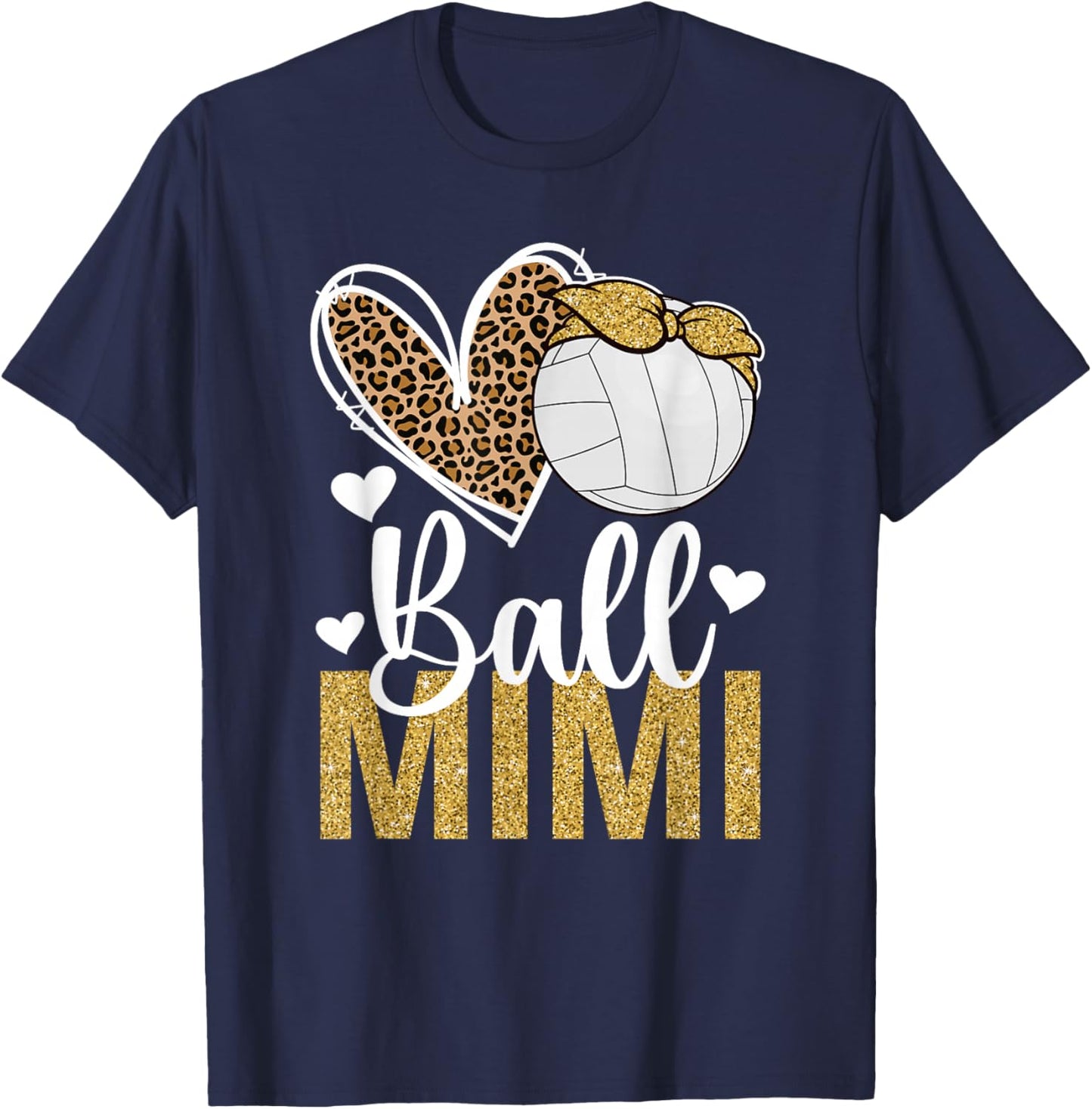 Ball Mimi Heart Volleyball Mimi Of A Volleyball Player T-Shirt - T-Shirt | Navy