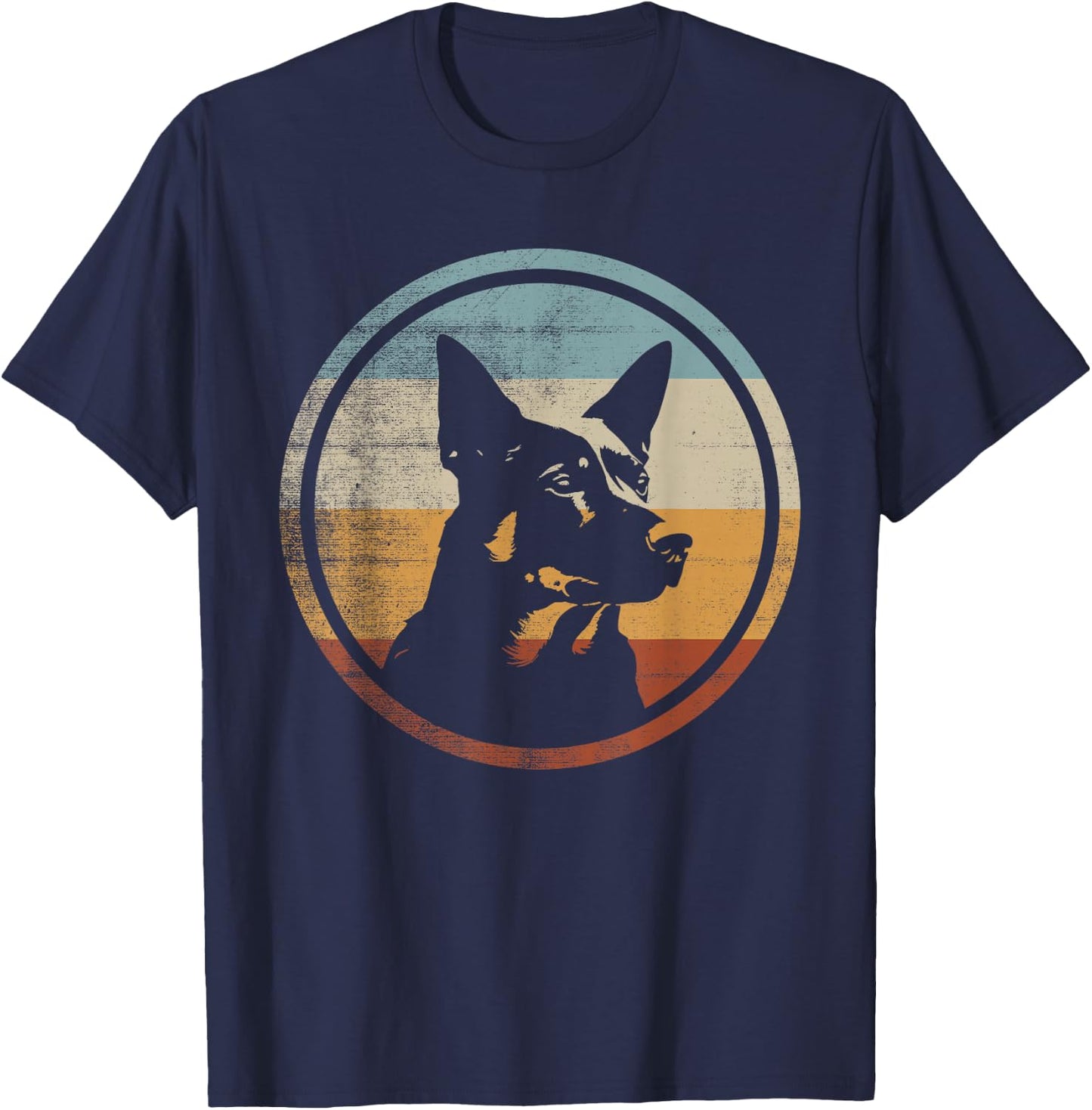 Retro Style Australian Kelpie Dog T-Shirt - T-Shirt | Navy