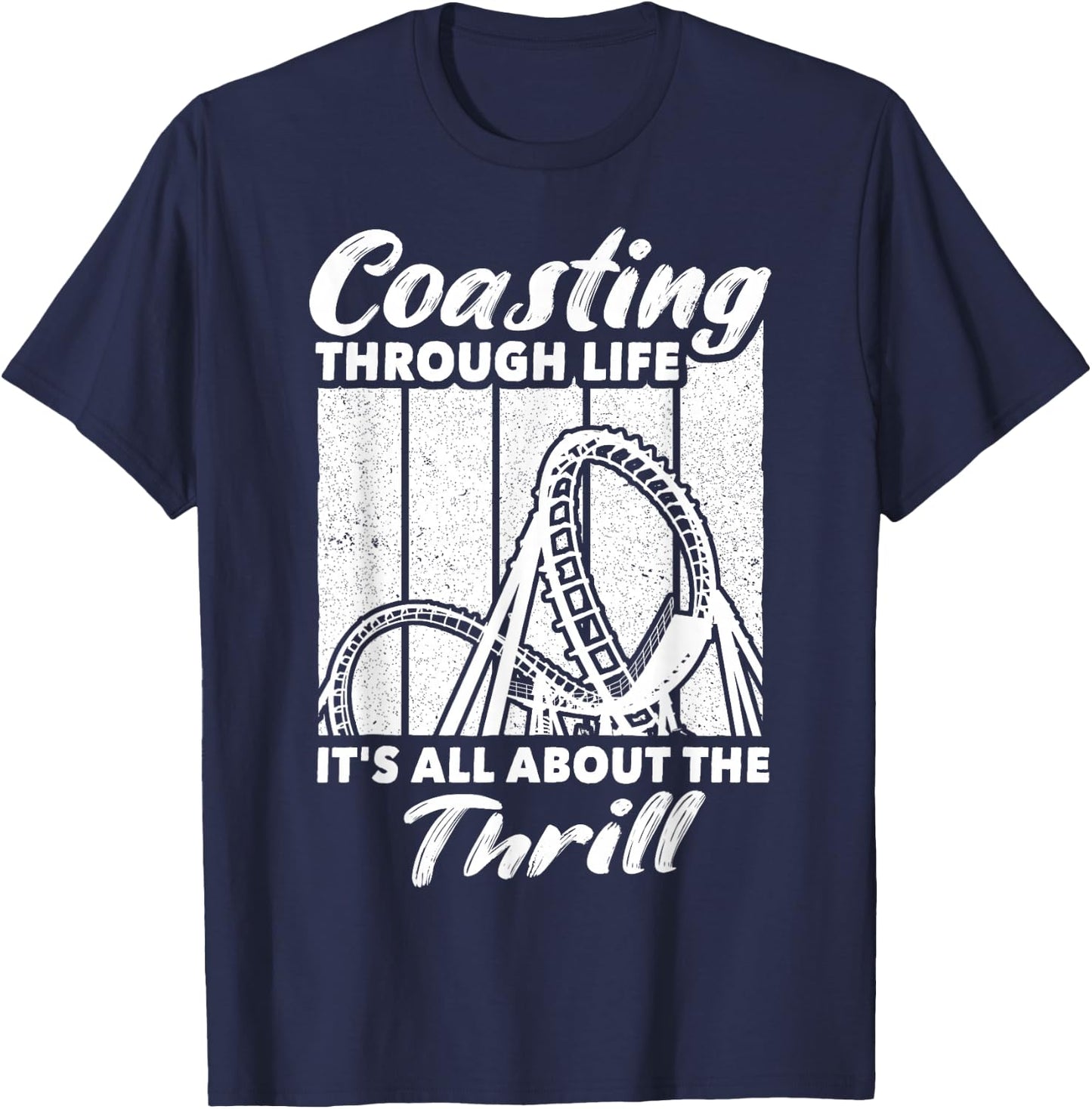 Roller Coaster Enthusiast Rollercoasters T-Shirt - T-Shirt | Navy