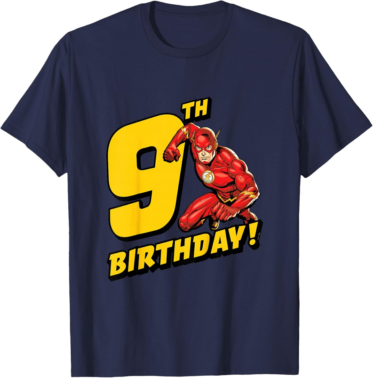 Kids The Flash 9th Birthday T-Shirt - T-Shirt | Navy