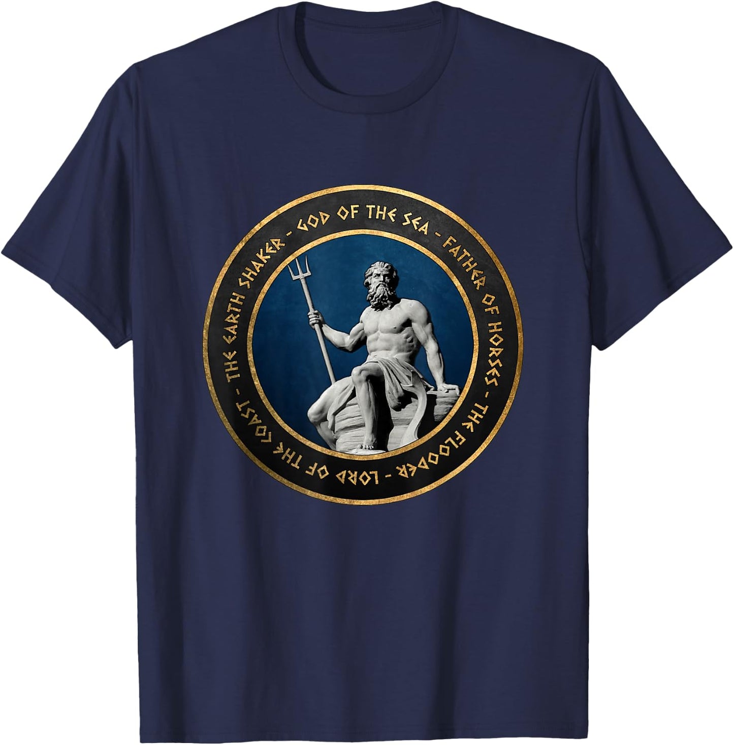 Poseidon Ancient Greek God T-Shirt - T-Shirt | Navy
